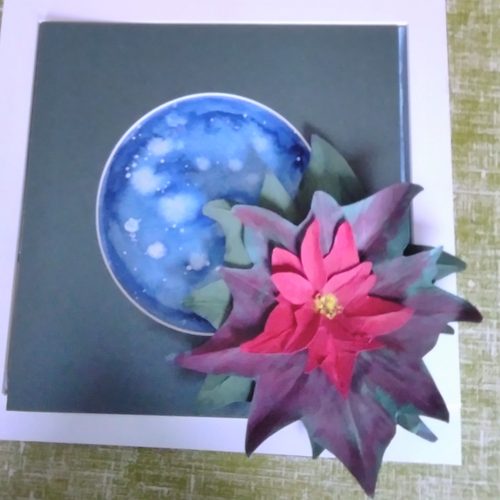 Lynne. Poinsettia, Remember, watercolour.